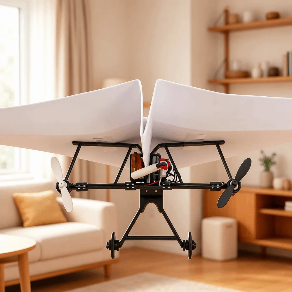 Lustiges DIY Papierflugzeug-Bausatz Faltbares Leichtgewicht Ferngesteuertes Flugzeug Elektrisch Betriebenes Flugzeugmodell Geschenk – Detail 2