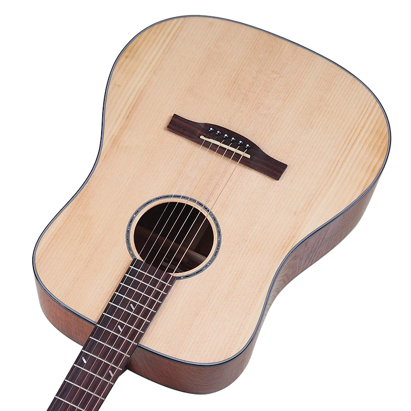 Solid Wood Top 41 Inch Acoustic Guitar 6 Strings Folk Guitar High Gloss Sapele Body Music Instruments Fast Deliver