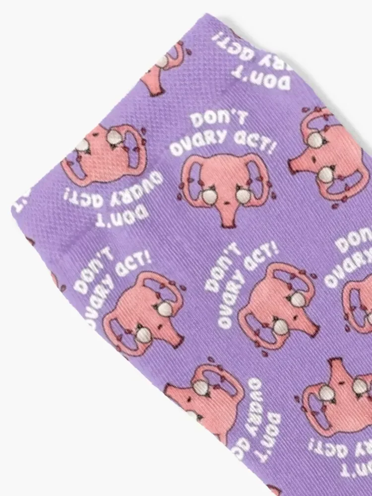 Don't Ovary Act, Uterus Strong in Purple Socks valentine gift ideas FASHION Wholesale Socks Woman Men's