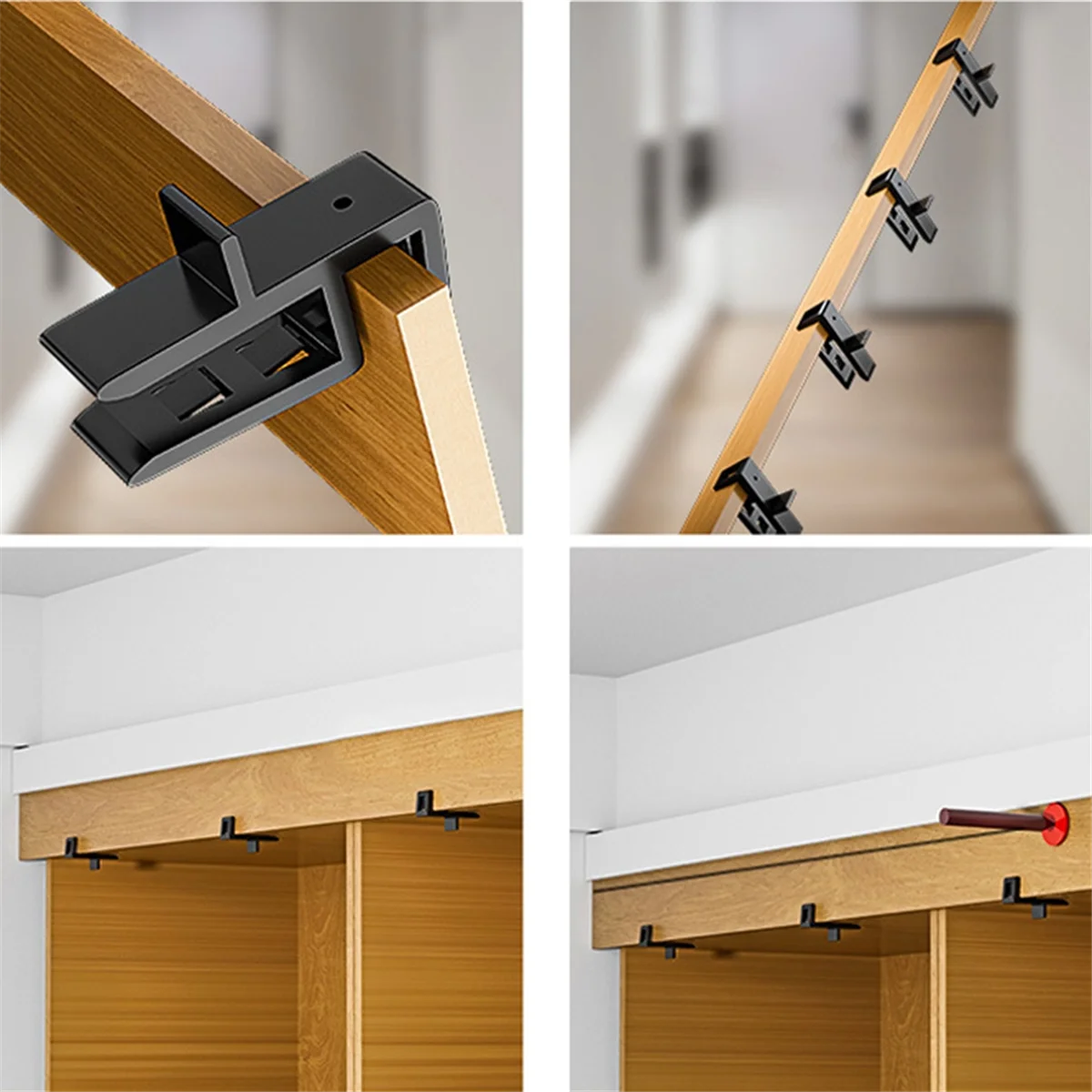 A44T15-20mm Wardrobe Closing Board Clip Woodworking Closing Fixing Clip Carpentry Closing Fixed Clamp Wood Marking Fixture