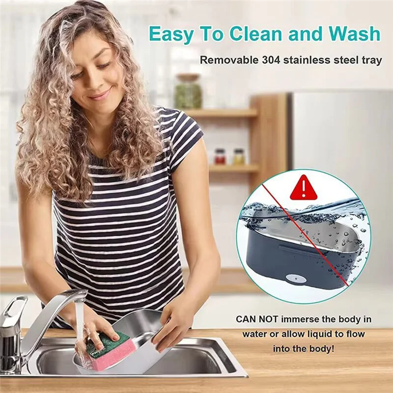 A15Q-Electric Lunch Box Food Warmer Stainless Steel Container For Home &  Office Ideal For Travel And Work EU Plug