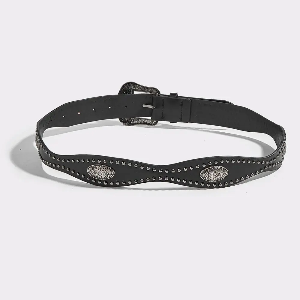 موضة مشبك معدني بولي Leather الجلود برشام حزام الشرير الكورية نمط واسعة حزام القلب كل مباراة Y2K فتاة حزام السيدات/الفتيات