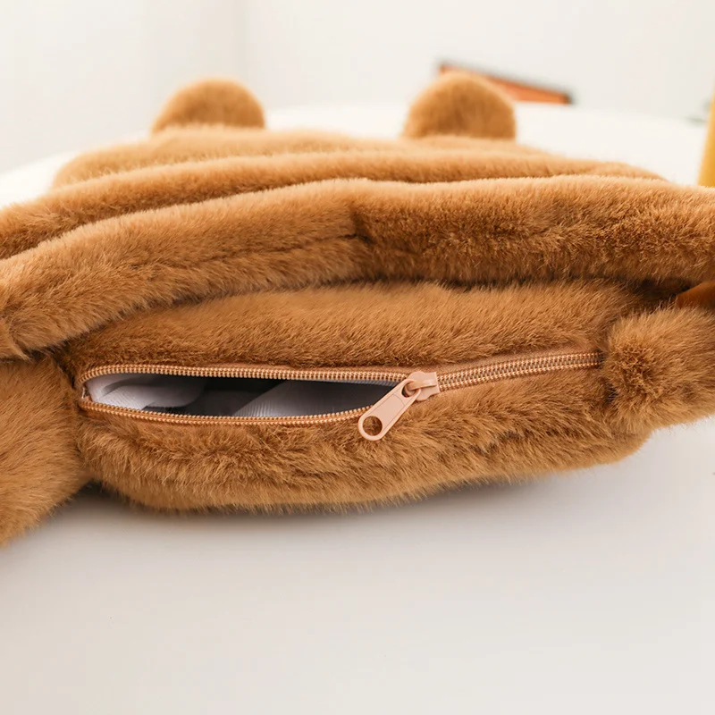 50x25x33cm Cartoon Giraffe Cross Body Bag Kawaii Plush Animal Pink Brown Yellow Wallet Birthday Gift