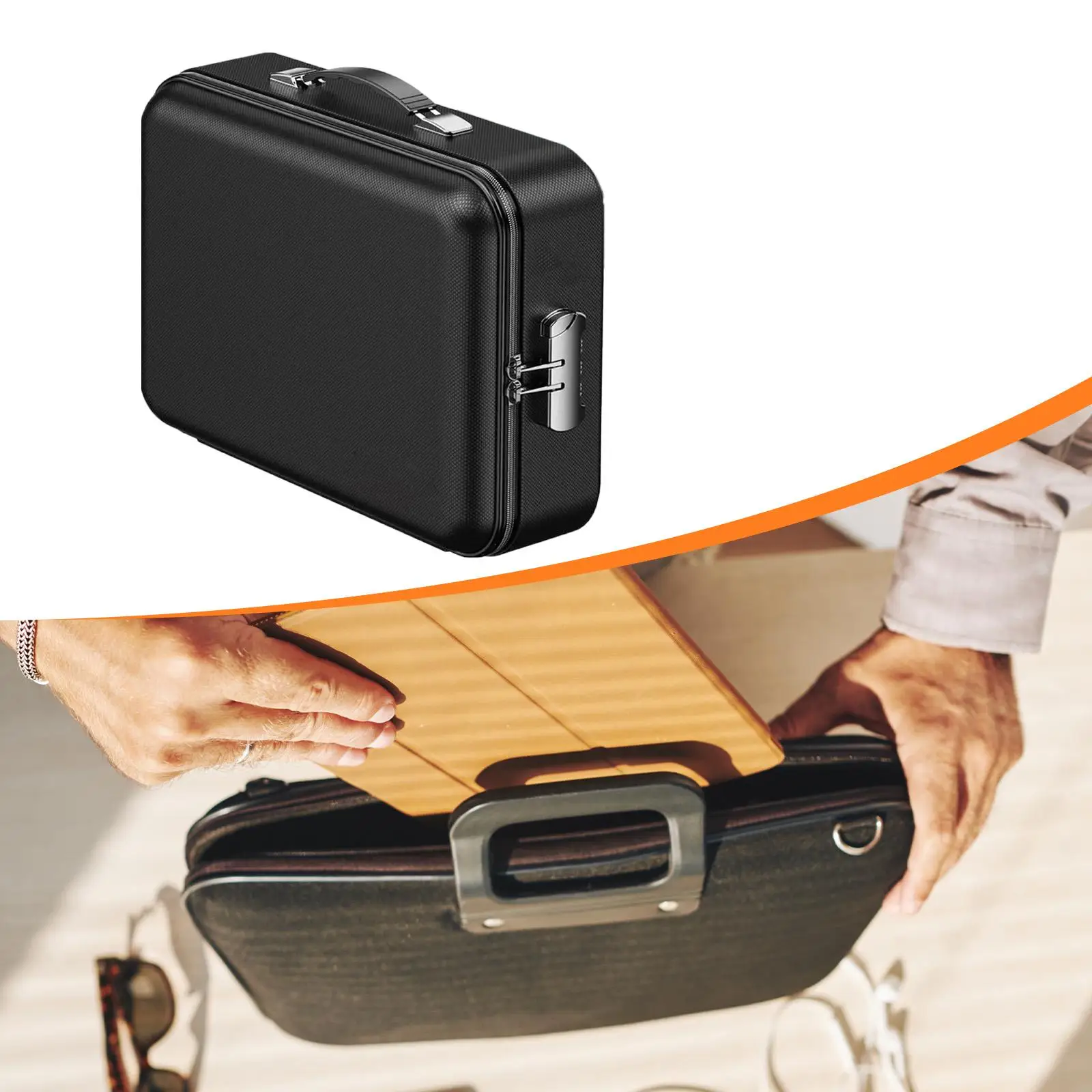 Fireproof Document Box Safe Bag Hard Shell for Passports Certificates Travel