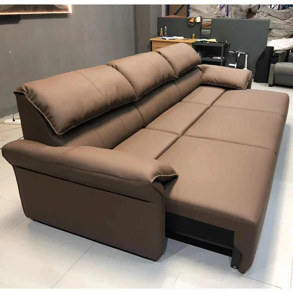 

Linlamlim Multifunction Folding Sofa Convertible - Electric Sofa Bed with Genuine Leather and Reclining Function for Home Cinema