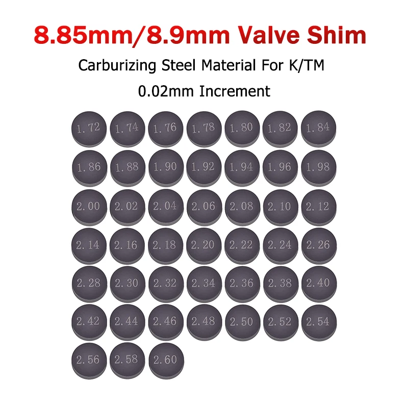8.85/8.9 8.85mm/8.9mm Adjustable 1.72-2.6mm Valve Shim Pads For KT/M RC 250 350 450 505 EXC SX ATV SX SXF XCF XCFW Freeride