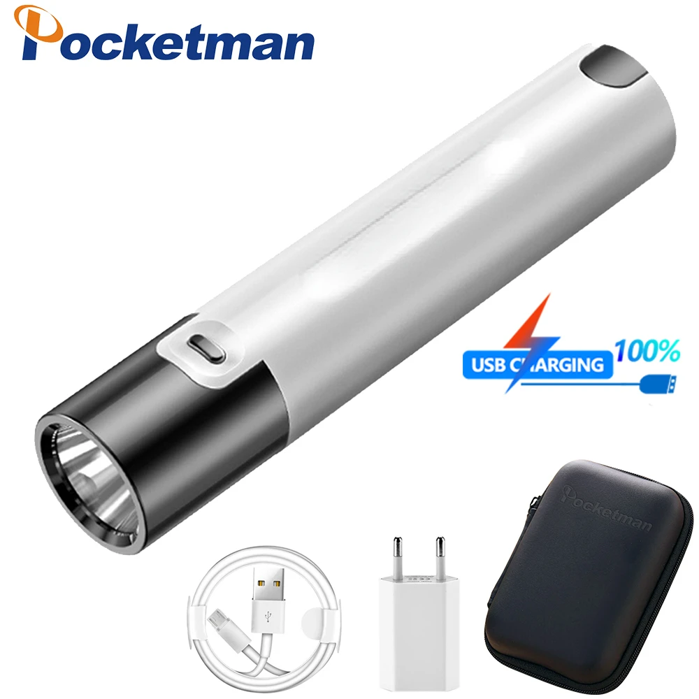 

Pocketman Super Bright LED Flashlight USB Rechargeable Flashlights Waterproof Torch Emergency Flashlight Tactical Flashlights