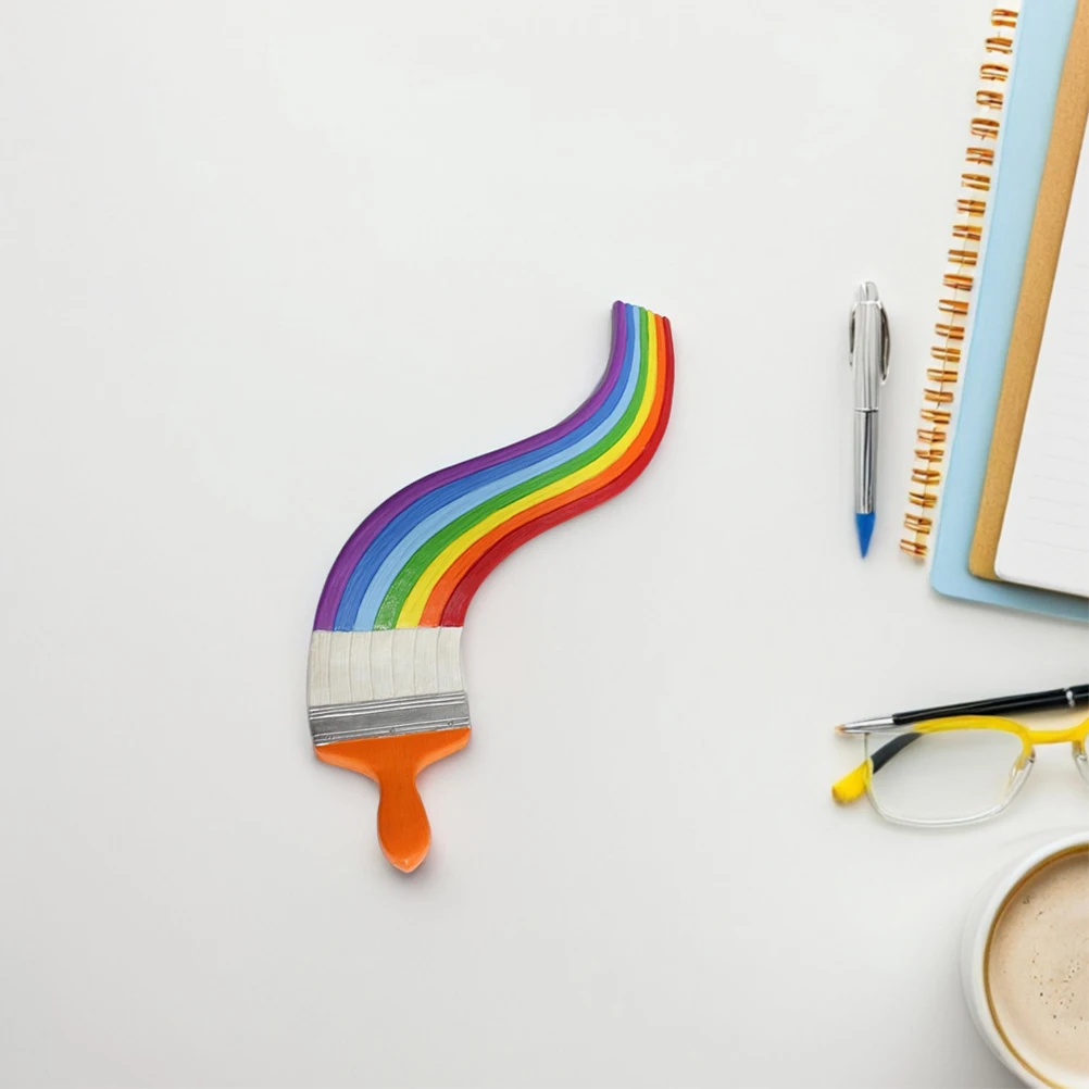 قوس قزح فرشاة الطلاء الراتنج الجدار الشنق النحت الإبداعية حديقة في الهواء الطلق فناء الديكور ساحة المنزل الجدار الشنق #2