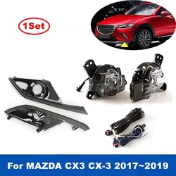 1Set Car Front Bumper Fog Light Assembly For MAZDA CX3 CX-3 2017 2018 2019 LED Bulbs With Harness Switch