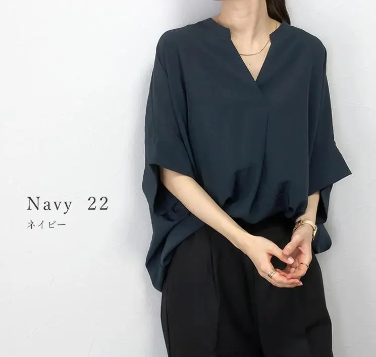 Летние модные женские повседневные однотонные свободные шифоновые рубашки с v-образным вырезом и короткими рукавами в японском корейском стиле, женская одежда