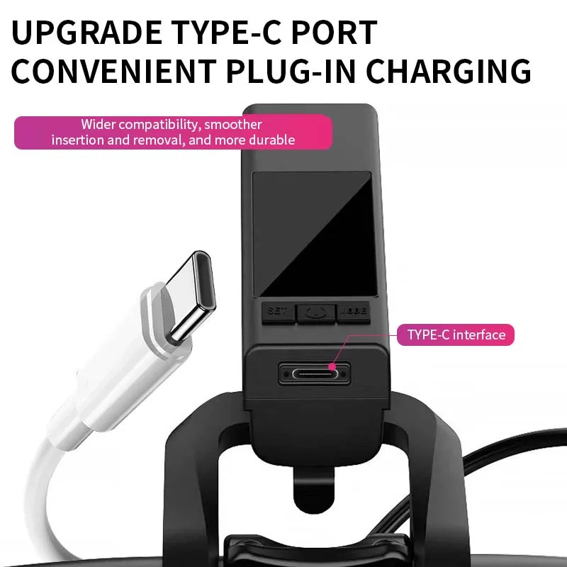 مصباح أمامي LED مقاوم للماء للدراجة مع عداد المسافات مع شاشة LCD وعداد السرعة والقرن #3