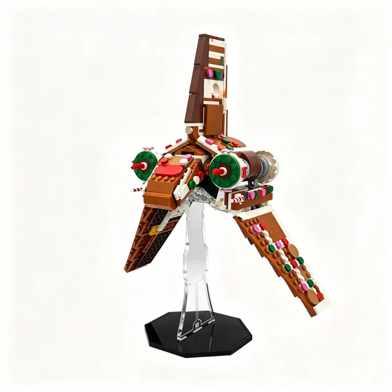 

NEW 585PCS MOC Space Battle Gingerbread Shuttle Model Custom Bricks DIY Creative Ideas Assembly Display Gift Collectible Home