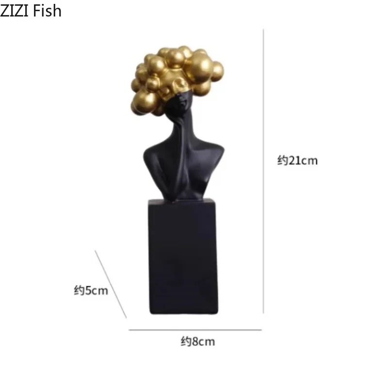 Black and White Art Sculpture Resin Character Ornaments Girl Statue Figure Sculpture Home Accessories Decoration Crafts - Image 6