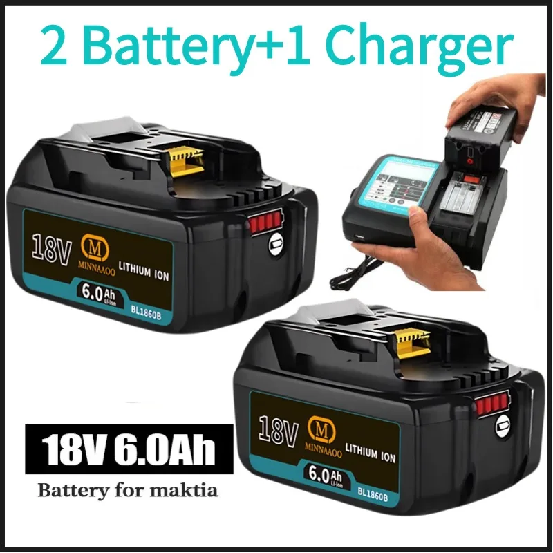 

НОВЫЙ 100% оригинальный аккумулятор для Makita 18 В, 6,0 Ач, перезаряжаемый для Makita 18 В BL1830 BL1830B BL1840 BL1840B BL1850B