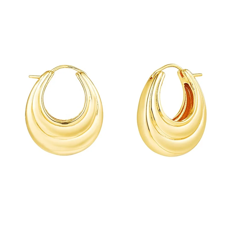 

Gemstone High Quality Solid 925 Silver 18k Gold Chunky Huji Ring Earrings for Women