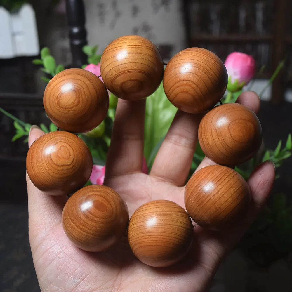 

Thuja Sutchuenensis 35mm 8 Beads 3.5cm Bracelet Mens Prayer Beads Collectible Rich Oil Strong Pleasant Fragrance Gifts