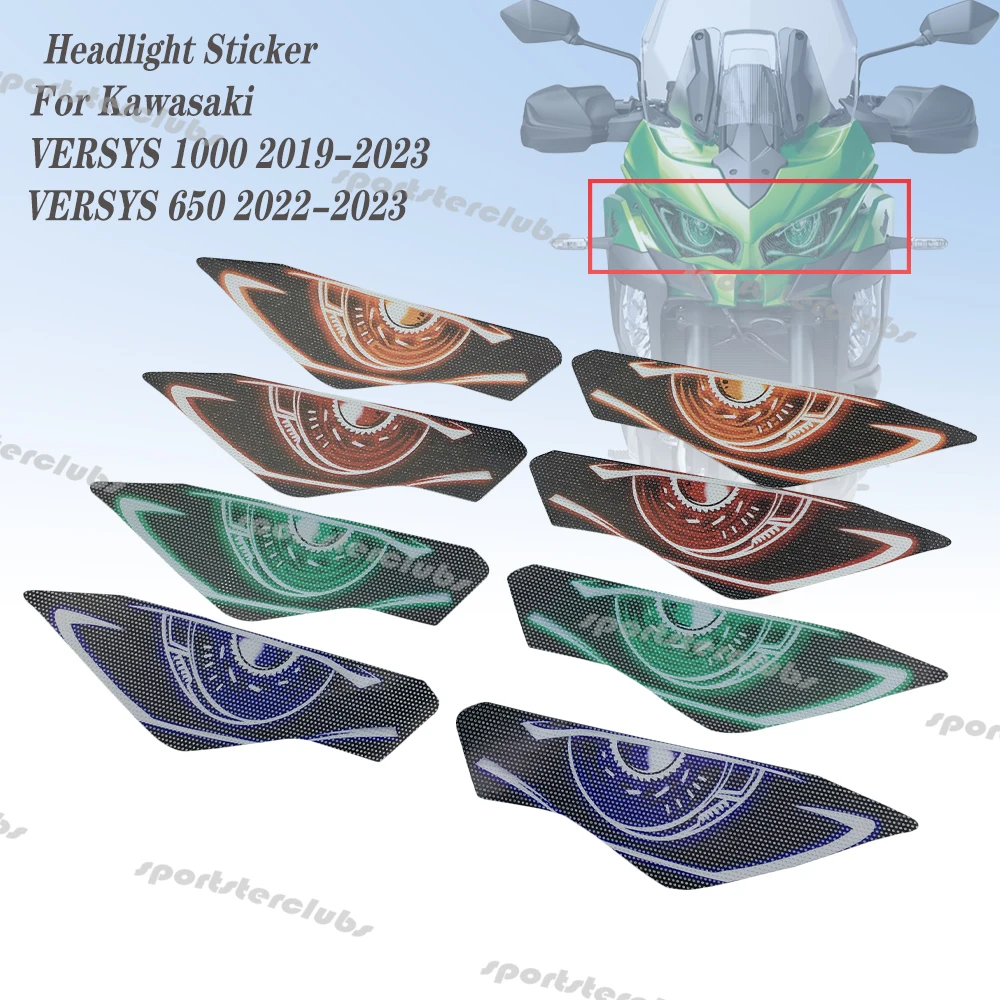 Motorcycle Headlight Sticker Decal Headlamp Protection Guard Decal For Kawasaki Versys 1000 KLZ1000 2019-2013 Versys 650 KLE650