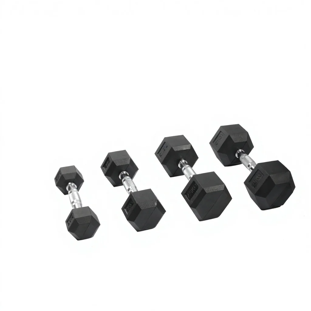 Factory Wholesale Custom Durable Rubber Coated Hex Dumbbells  Weight Equipment for Home & Commercial Gym Trainingpromote sales