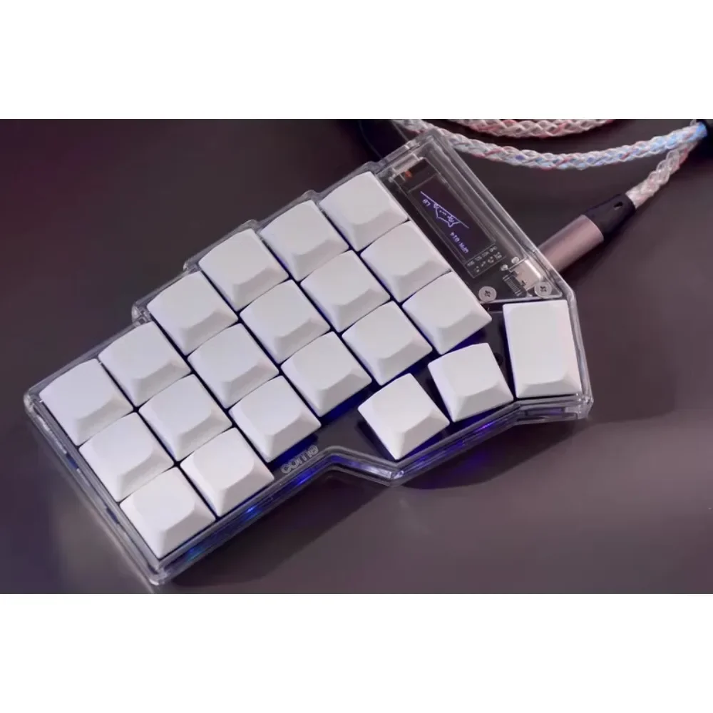 لوحة مفاتيح كورن شفافة مقسمة مخصصة RGB Kaih Choc V1 Horn لوحة مفاتيح سلكية أحادية الوضع لوحة مفاتيح ميكانيكية FR4 Gamer Teclado