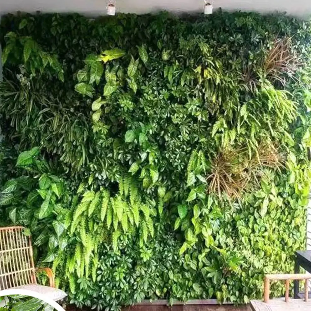 

UV Resistant Artificial Grass Wall Panel 40*60cm Size Square Shape Privacy Fence Panel Green Color Plastic Plant Wall Panel