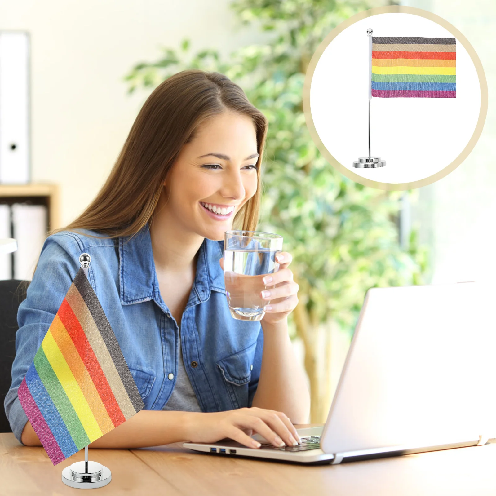 

Rainbow Table Flags Pride Portable Lightweight Party Decoration Classroom Garden Festival Bar Tabletop Indoor