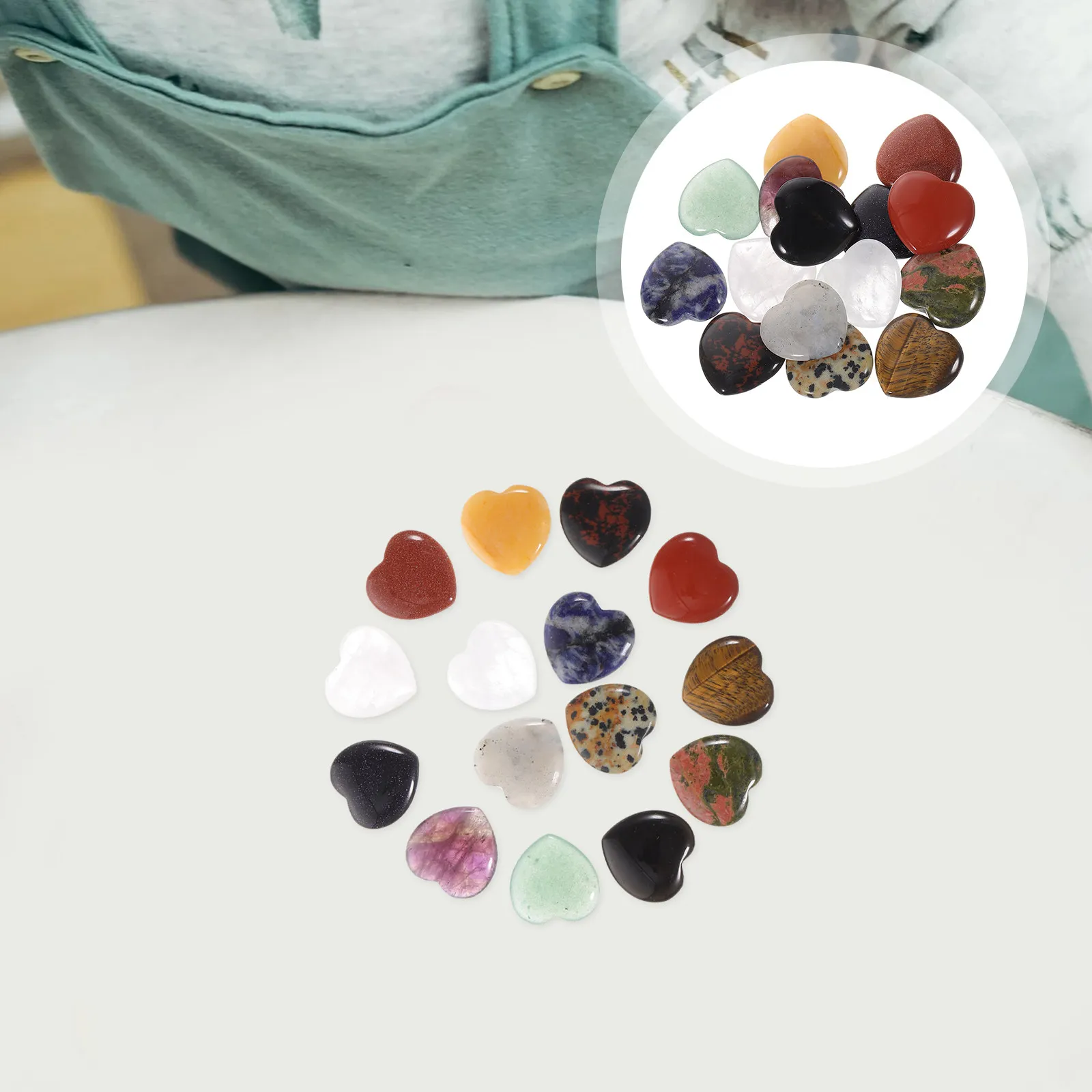 

15Pcs Love Heart Crystal Stones Natural Heart Shaped Decoration Perfect Table Desk Ornament Meditation Gift Home Office Decor