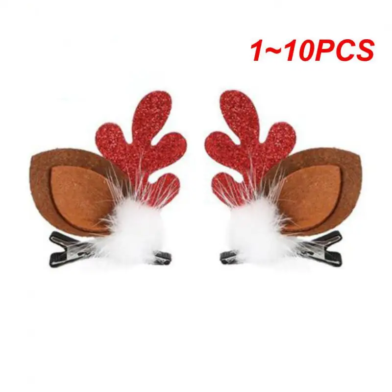 1~10PCS Christmas Festive Unique Stylish Adorable Eye-catching Cute Christmas Hair Accessory Holiday Hairpin For Kids