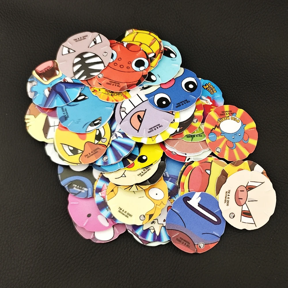 Lote de Tazos de Pokémon: La Película 2000 - Colección de 60 Piezas, Tarjetas de Juego de Anime, Pegatinas, Regalo de Nostalgia para Coleccionistas Raros