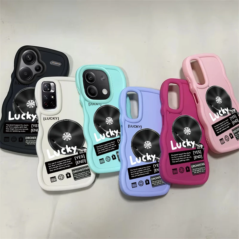 

Чехол для телефона Lucky Record Player Wave для Xiaomi Redmi A1 A2 A5 Plus + A3 11A 12 12C 13 13C 14C Note 11 14 14S Soft Cover