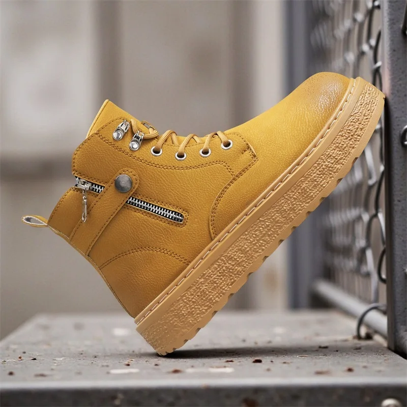 

Зимние повседневные ботинки Мужские ботинки Уличные кожаные ботильоны Легкие классические ботинки ручной работы для пар Дизайнерские женские рабочие ботинки