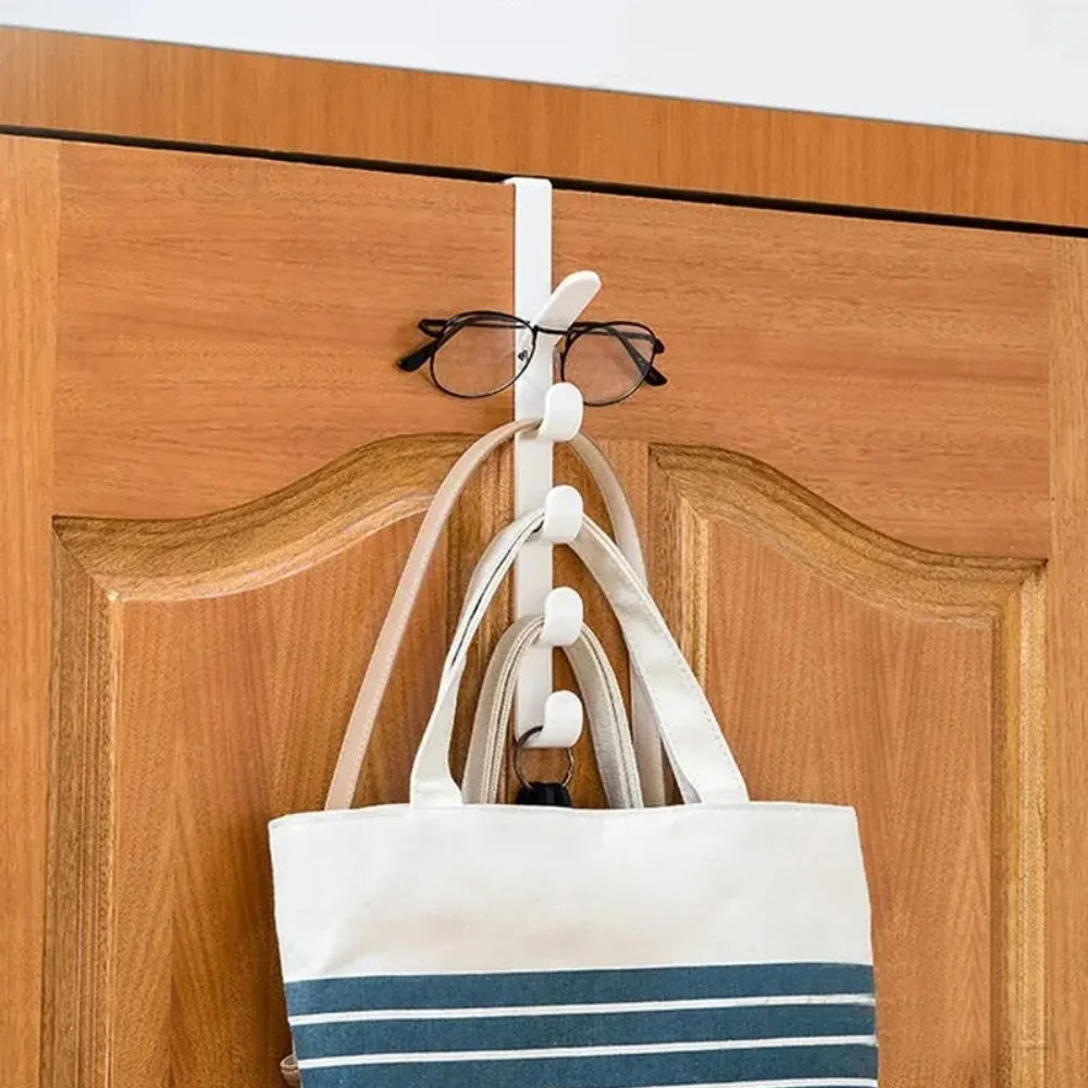 Bedroom Door Hanger Clothes Hanging Rack Over The Door Plastic Home Storage Organization Hooks, Purse Holder For Bags Rails