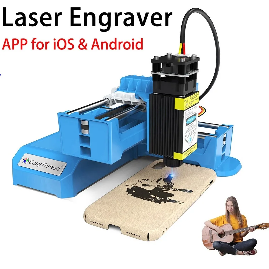 

Easythreed Mini Portable Laser Engraver Diy Bluetooth Machine Painted Toy Tag Paper Leather Wooden Plastic Logo CNC Machine EU