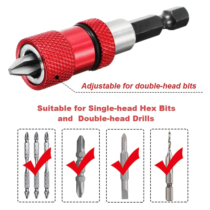 【Preço-gota!】3 pçs 1/4 hex haste broca elétrica chave de fenda magnética bit titular ferramenta magnetismo limite haste extensão ajustável