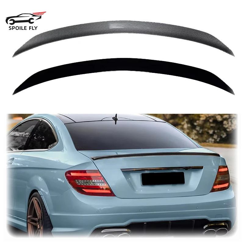 2011 To 2014 For Mercedes Benz C Class C Coupe C204 2 Door Rear Trunk Spoiler Wing Lip By High Quality ABS Gloss Black Body Kit