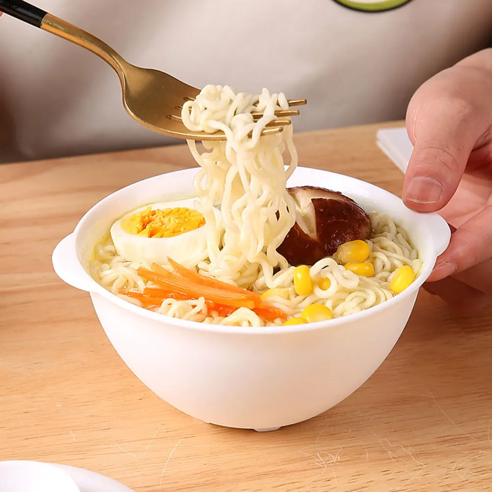 

2pcs 1000Ml Microwave Safe Pp Soup Noodle Container Lid Serving Bowl Kitchen Supply Food Bowl