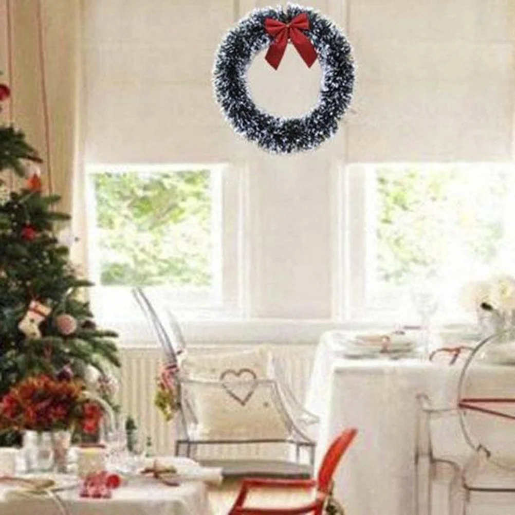 Christmas Green Wreath Decorative Garland with Bowknot (Green) christmas garland christmas wreath holiday wreath