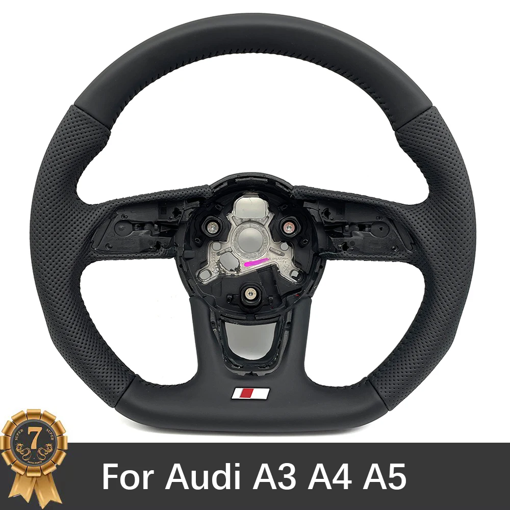 For Audi RS3 RS4 RS5 A3 A4 A5 S3 S4 S5 2017-2021 Fully Perforated Leather Steering Wheel Assembly