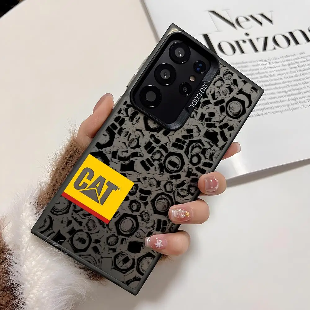 Funda de teléfono C-CateRpiLlarS a la moda para Samsung Galaxy S25 Edge S24 S23 S22 S21 S20 Ultra Funda de silicona plateada