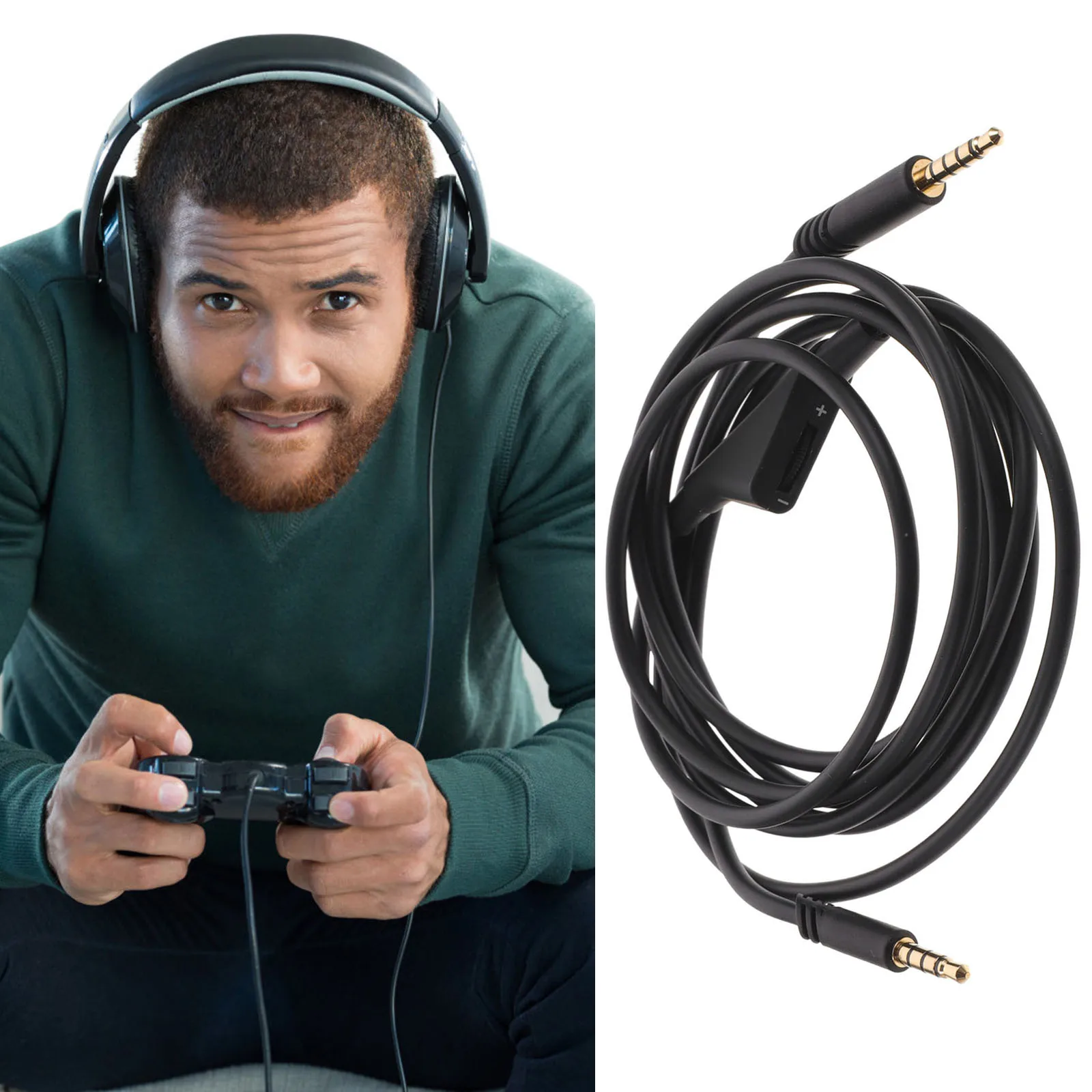 

【】High Cable Cord For Headphones Long Durable Headphone Cable Compatible With Logitech A40 Universal