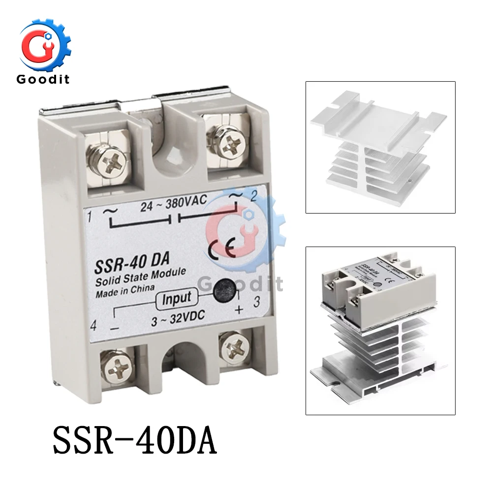 Solid State Relay Actually SSR-40DA 3-32V DC TO 24-380V AC SSR 40DA WITHOUT Plastic Cover Single Phase Solid State Relay