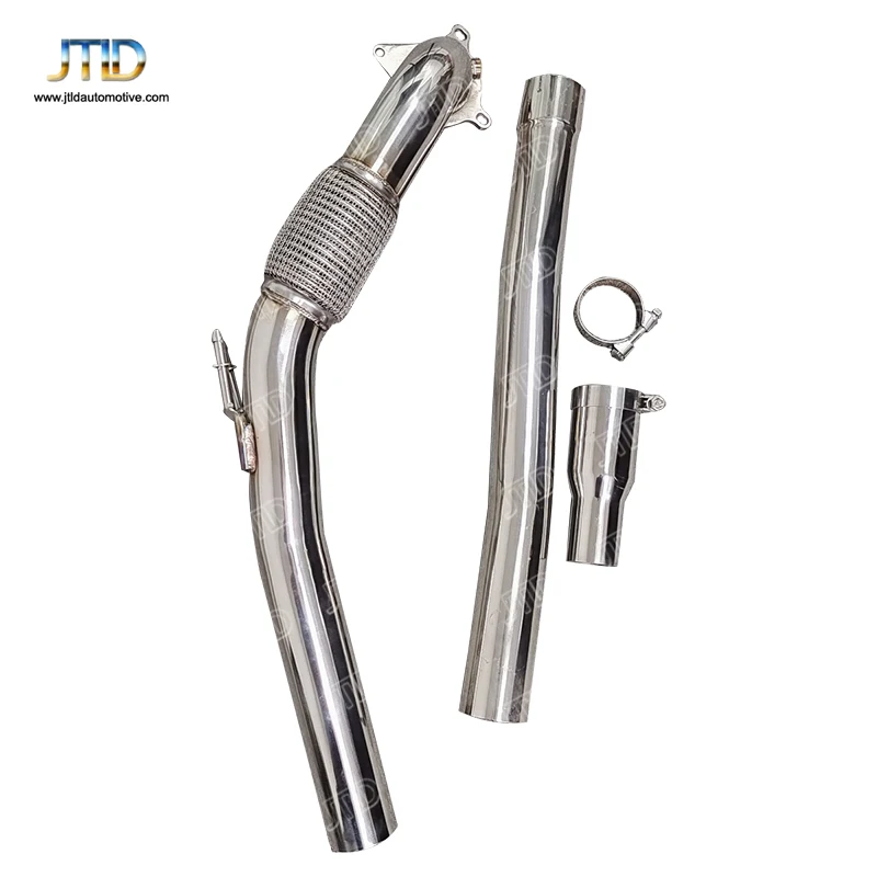 

JTLD Performance System Stainless Steel Polished Exhaust Decat Downpipe For VW Golf golf mk6 R Without Opf Pipe Car Escapes