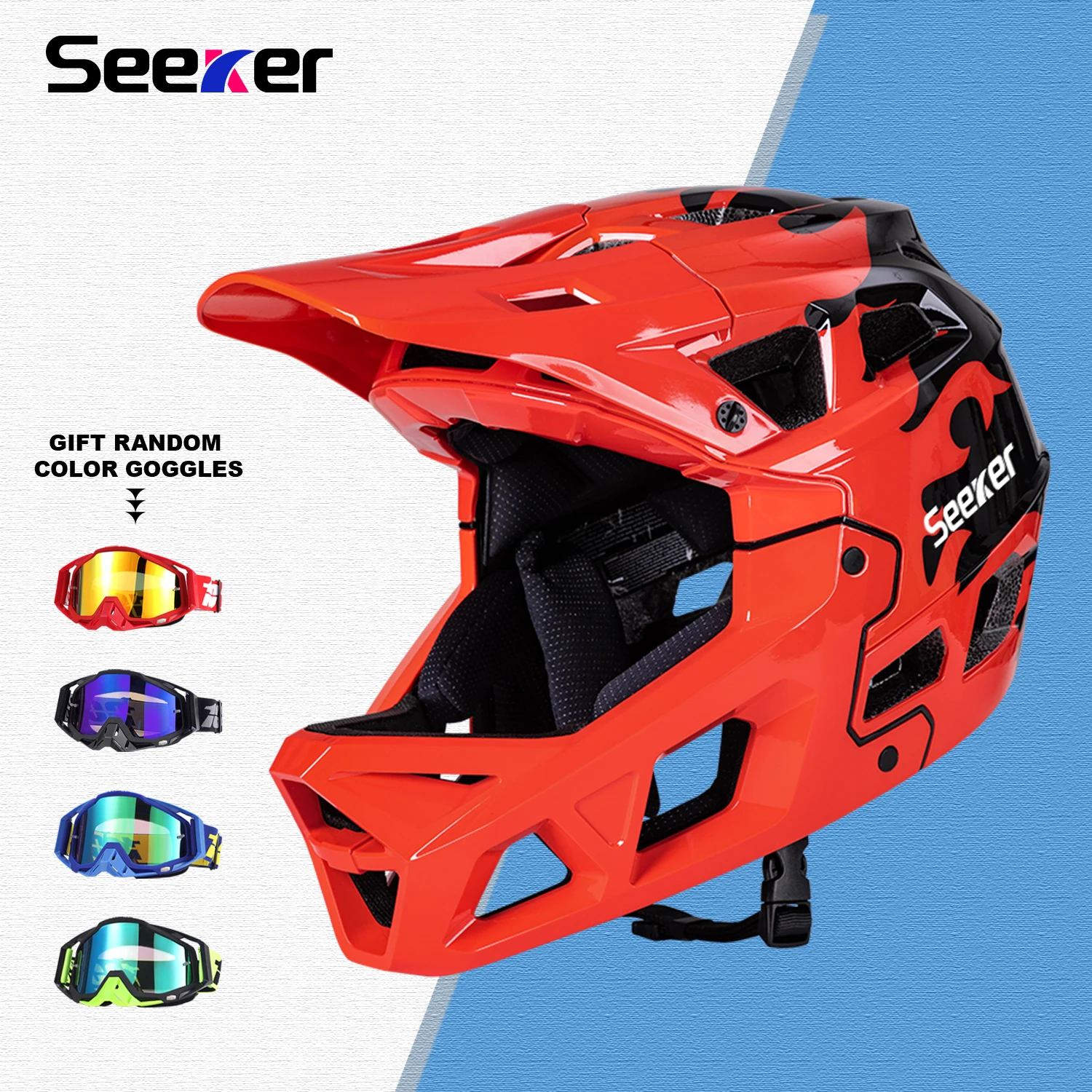 

Велосипедный шлем UMUSEEKER с полной защитой лица, легкий ударопрочный шлем для горного кросс-кантри и даунхилла, защитный велосипедный шлем.