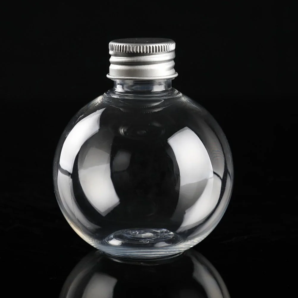 20 Pcs Transparent Plastic Bottle Multipurpose Round Bulb Container Candy Jar Bottles Clear Vial Travel images - 6