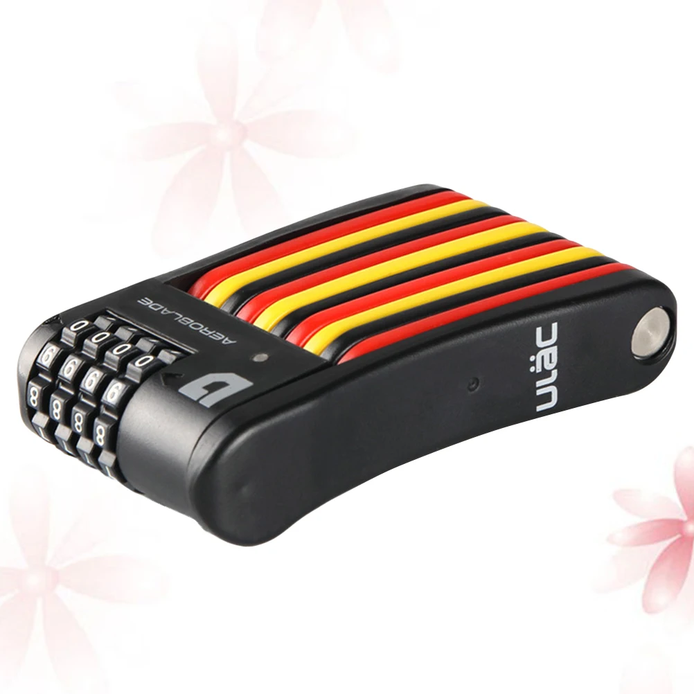 

Portable Bicycle Lock 4 Digit Combination Password Folding Security Lock Anti-Theft Metal Cable For Bike Electric Scooter