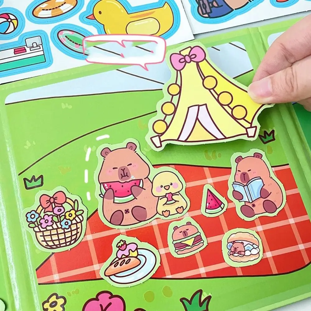 Taglio libero Capybara Magnetic Quiet Book materiali fai da te creativo capibara DIY Quiet Book Cartoon Sticker Capybara Busy Book