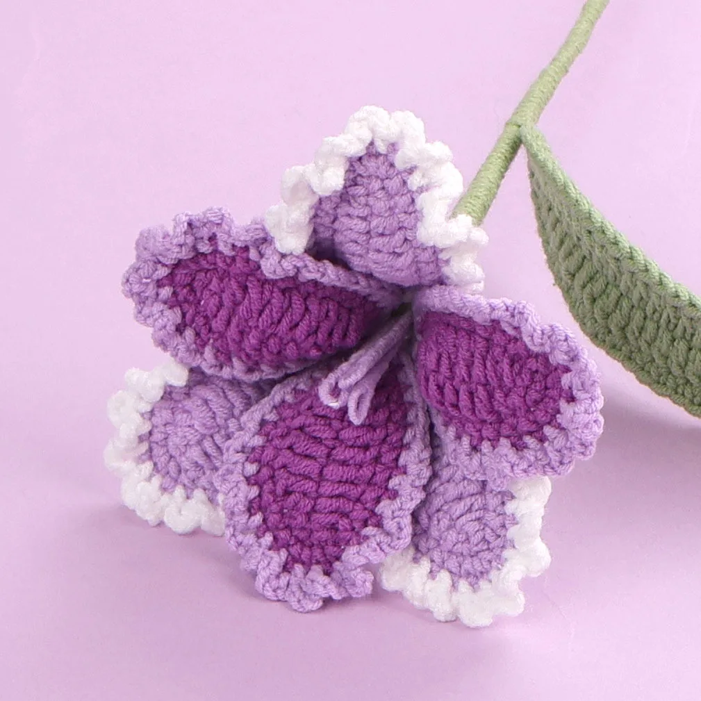 Gehäkelter Papageien-Tulpen-Blumenstrauß aus handgemachtem Garn, kreative gestrickte Kunstblume, Raumdekoration, schönes Hochzeitsgeschenk – Detail 5