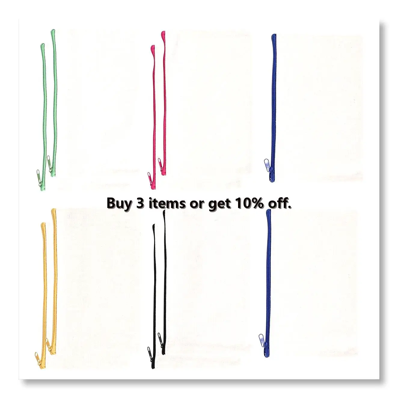 ✼10Pcs Canvas Makeup Bags Canvas Zipper Pouch Bags Pencil Case DIY Craft Bags for Travel DIY Craft School Colorful Zipper