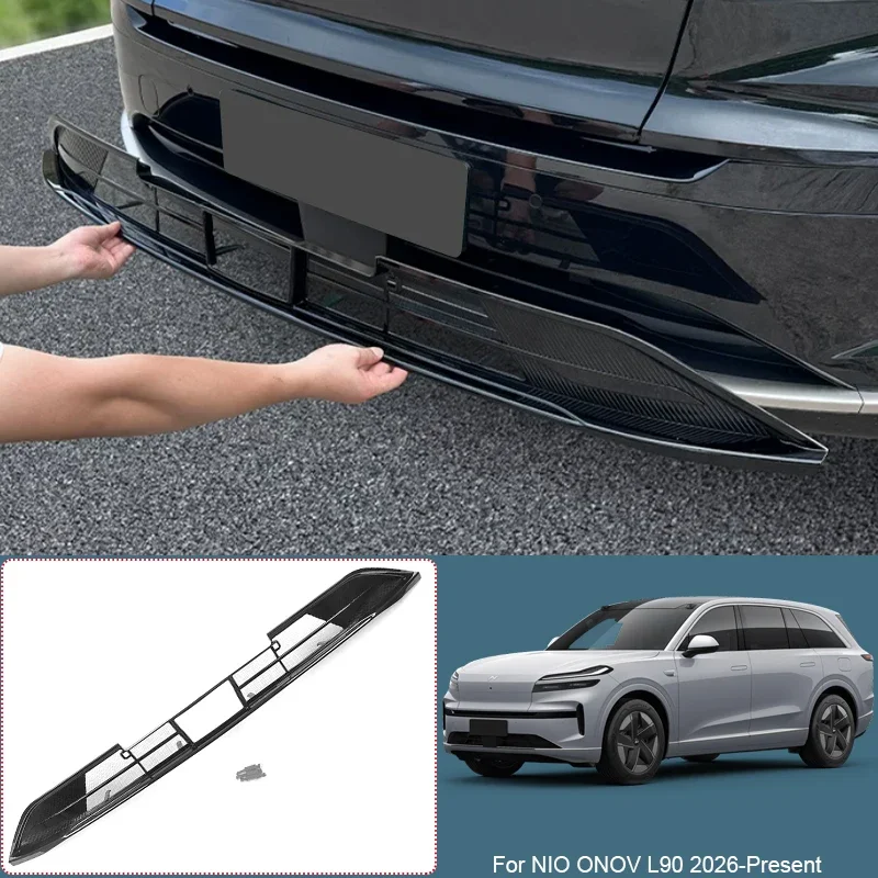 For NIO ONOV L90 2026-2027 ABS Car Modify Front Buckle Insect Proof Net Auto Front Bumper Center Intake Grille Cover Accessory