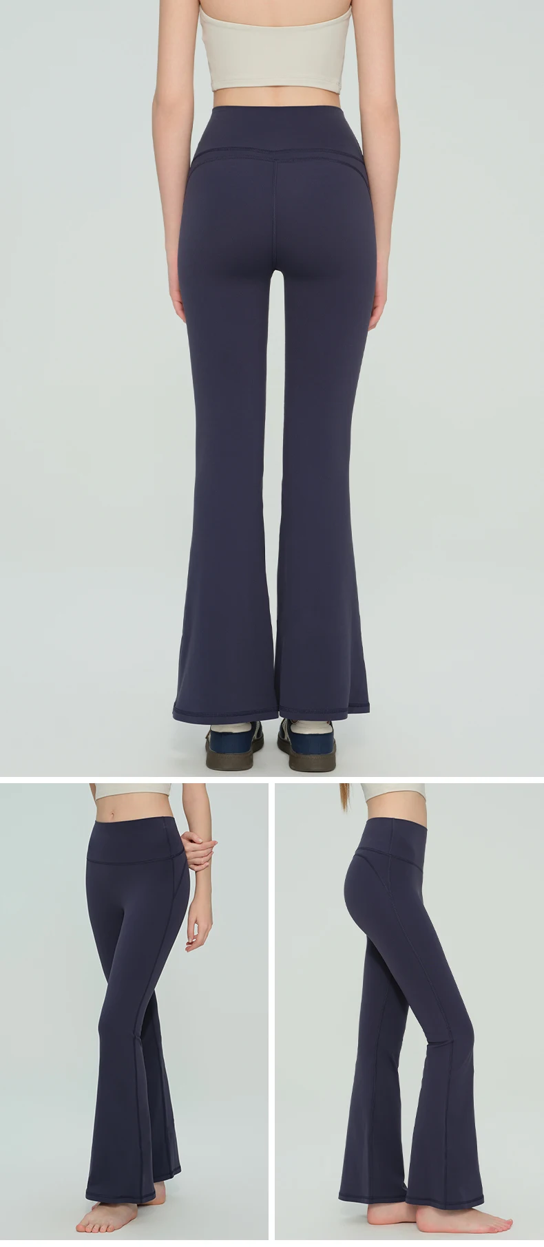 Neue Damen-Superweiche Schlaghose mit hoher Taille, elastisch, hüftformend, schlankmachend, atmungsaktiv, für Laufen, Fitness, Outdoor und Freizeit. – Detail 8