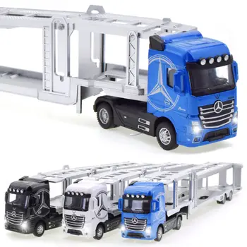 Modello di camion in lega pressofusa 1:50, modello di camion container con rimorchio leggero, giocattolo per bambini 10 best sales camion pressofusi - №2